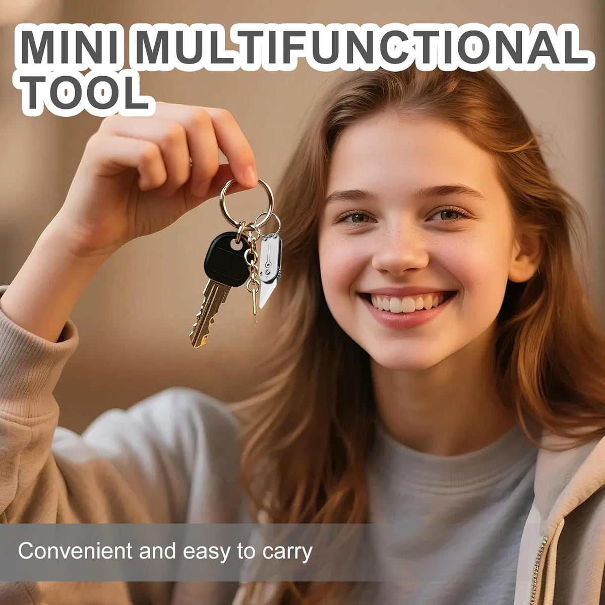 Multi Mini Pocket Box Opener, Small Pocket Multi Tool, Folding Utility Multitool, Titanium Box Tool, EDC Gadgets Outdoor Camping, DIY, Gift for Men