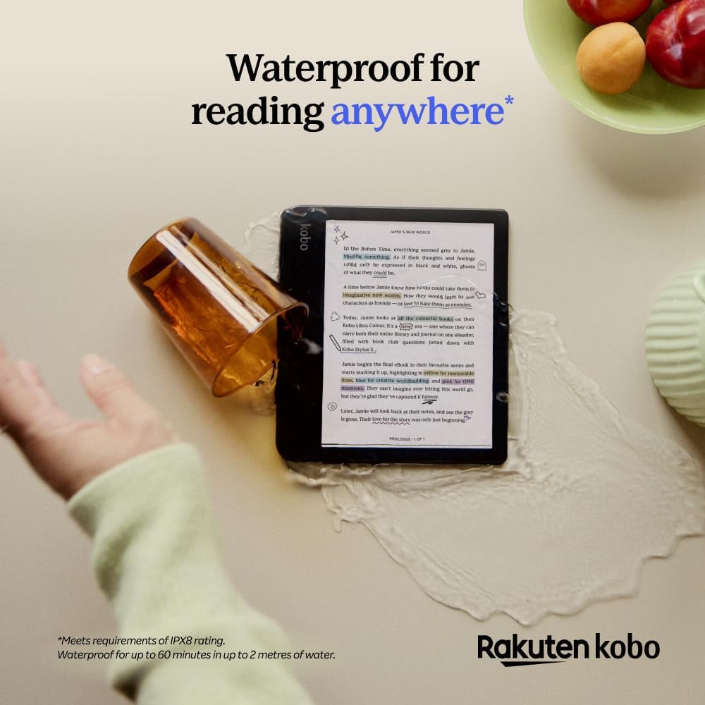 Libra Colour Ereader, 7” Colour E Ink, Waterproof, White