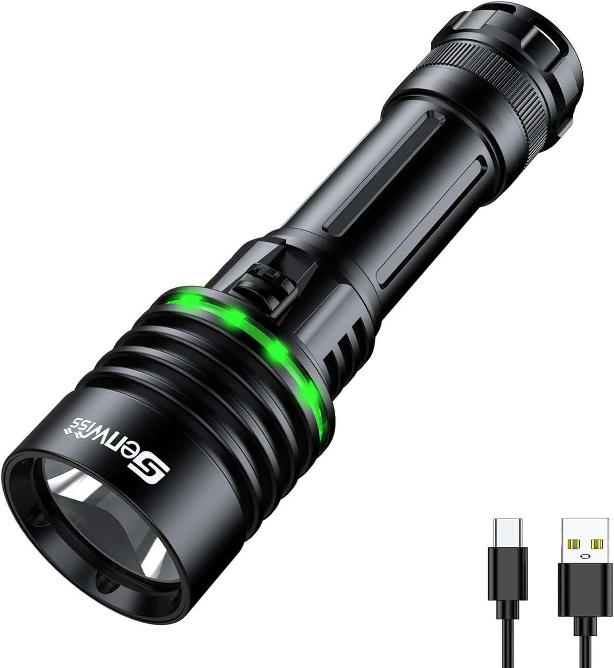 Diving Torch, 2000 Lm Battery Indicator Lockable Switch Dive Torch