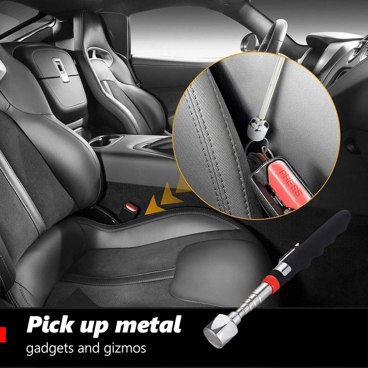 Magnetic Telescopic Pick-Up Tool(16Lb /7.3Kg),Magnetic Sticker Gadget, 76 Cm(30 Inch) Durable Telescopic Magnetic Collector with Pocket Clip