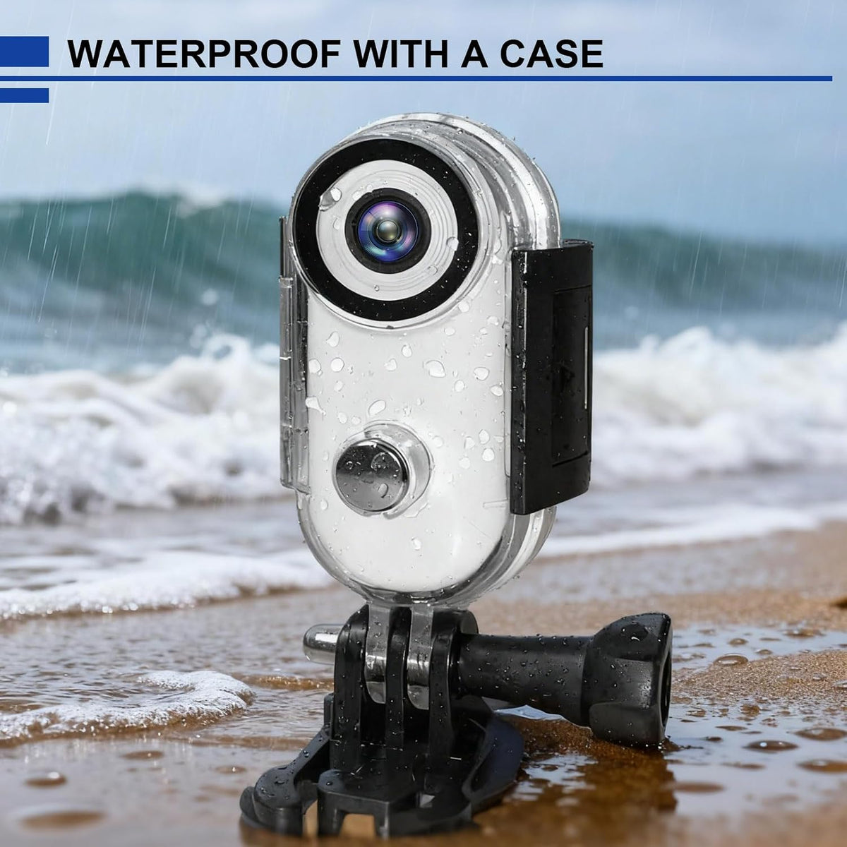 1080P HD Wearable Sports Action Camera Hands-Freethumb POV Camera with Waterproof Case Magnetic Mount Hands Free Mini Body Cameras for Vlogging Motorcycle Cycling Travel Fishing Pet Walking White