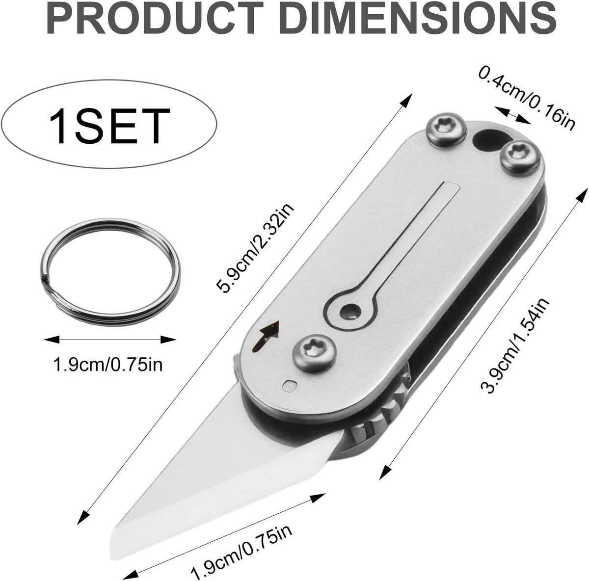 Multi Mini Pocket Box Opener, Small Pocket Multi Tool, Folding Utility Multitool, Titanium Box Tool, EDC Gadgets Outdoor Camping, DIY, Gift for Men