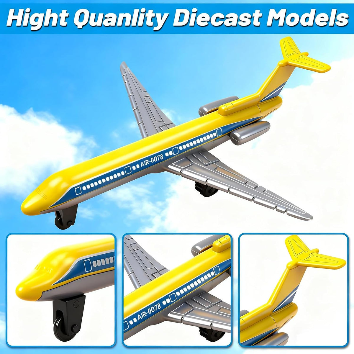 18 Pack Aeroplane Toys, Gifts Airplane Planes Toy for Boys Age 3 4 5 6 7