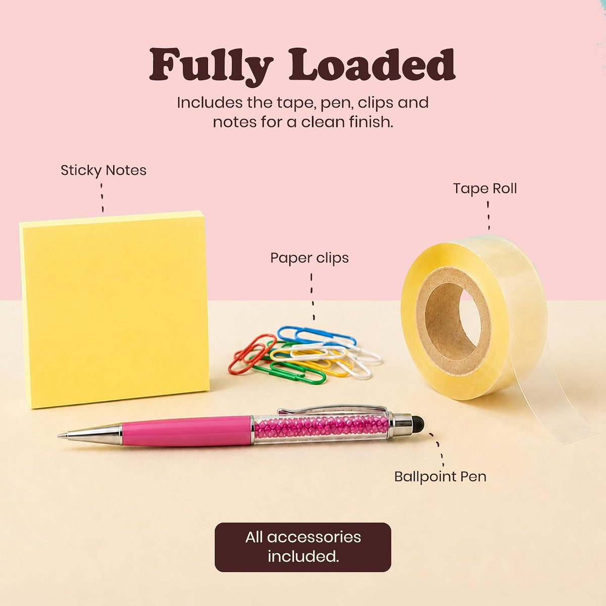 The Butt Tape Dispenser - Funny Gifts for Men, Women, Dad & Teacher - Novelty Desk Accessory & Stationery Organiser, Quirky Office Gadget & Gag Gift, Includes Tape, Pen & Paper Clips (Pink)