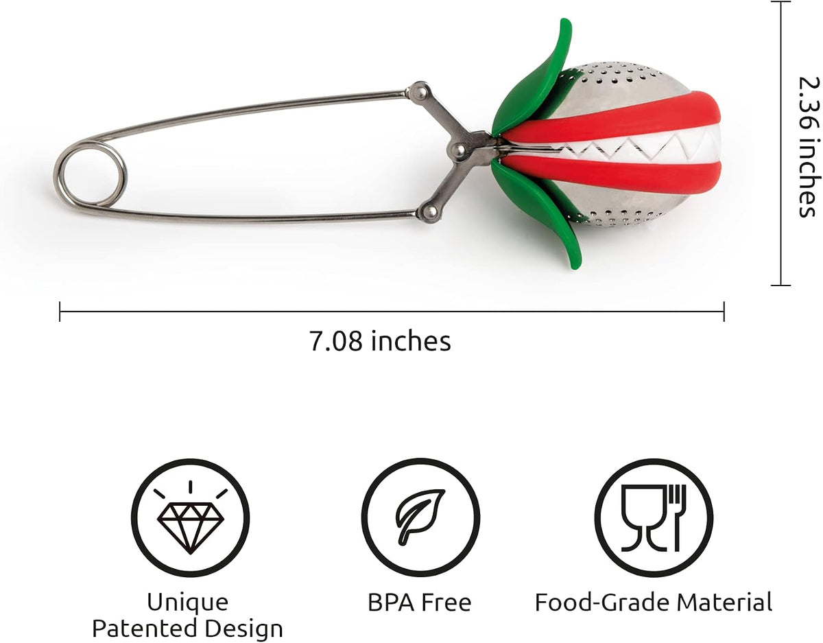 Tea Trap Infuser – Novelty Venus Fly Trap for Loose Leaf Tea, Bpa-Free Silicone & Stainless Steel, Dishwasher Safe, Fun Kitchen Gadget Gift