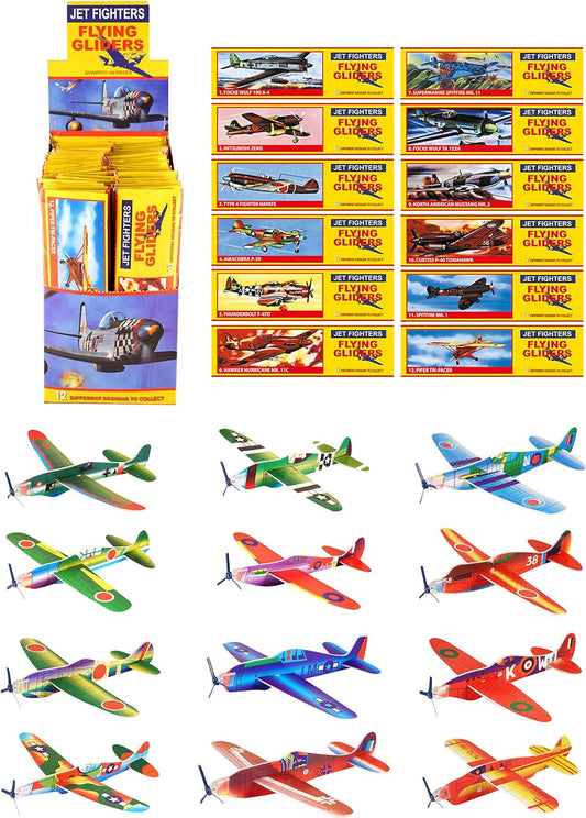 48 Flying Glider Plane Kits - Childrens Party Bag Filler - Ww2 Planes