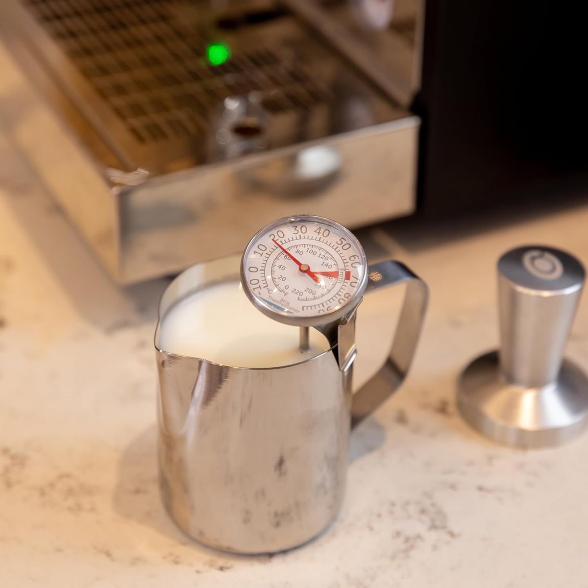 Milk Thermometer, Stainless Steel Kitchen Gadget, Silver
