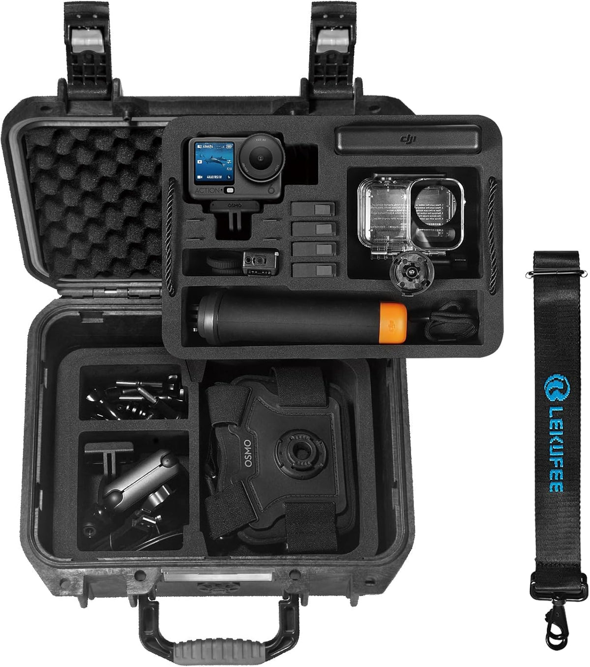 Waterproof Hard Case for DJI Osmo Action 6, Osmo Action 5 Pro/4/3 Camera,Adventure Combo,Standard Combo and More Accessories(Case Only)