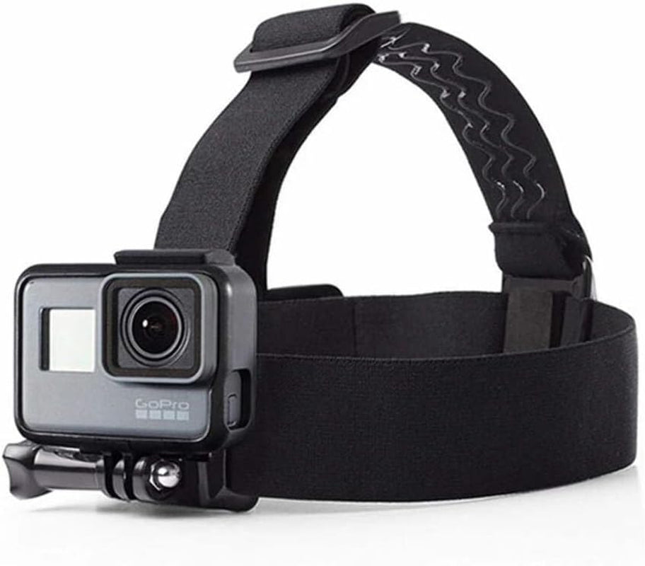 Head Mount Compatible with Gopro Hero 13/12/11/10/9/8/7/6/5/4/3 & DJI Osmo Action Cameras. Adjustable Head Strap - Perfect Gopro Head Mount