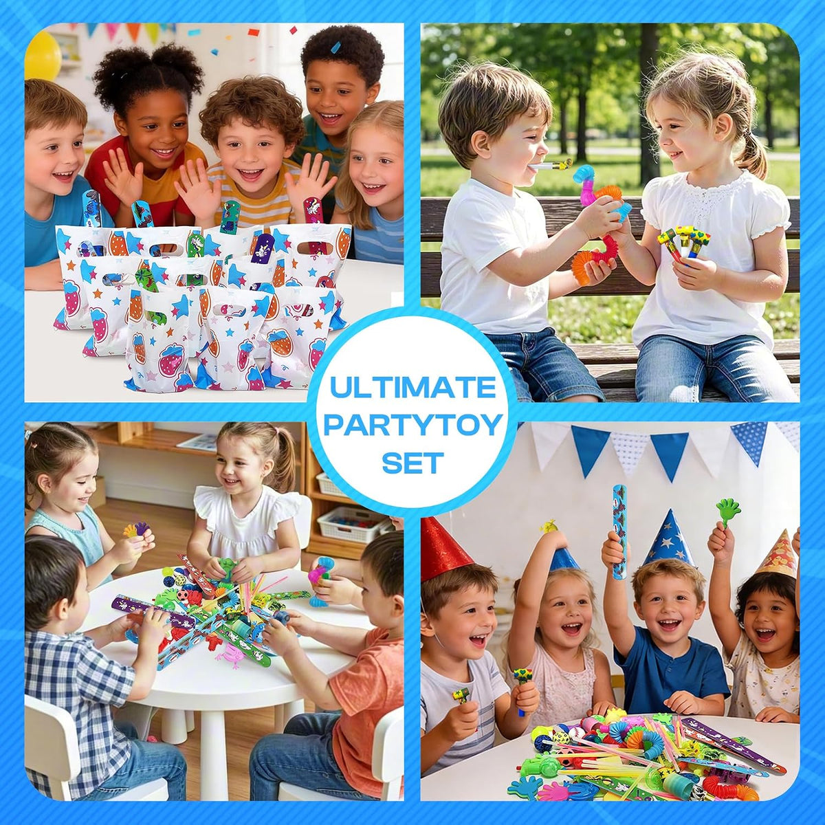 150PCS Party Bag Fillers for Kids, 140 Bulk Toys & 10 Party Favours Bags