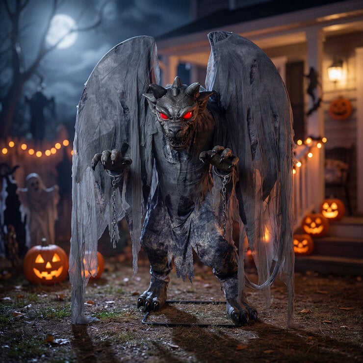 7.5ft Animated Gargoyle with lights and sound