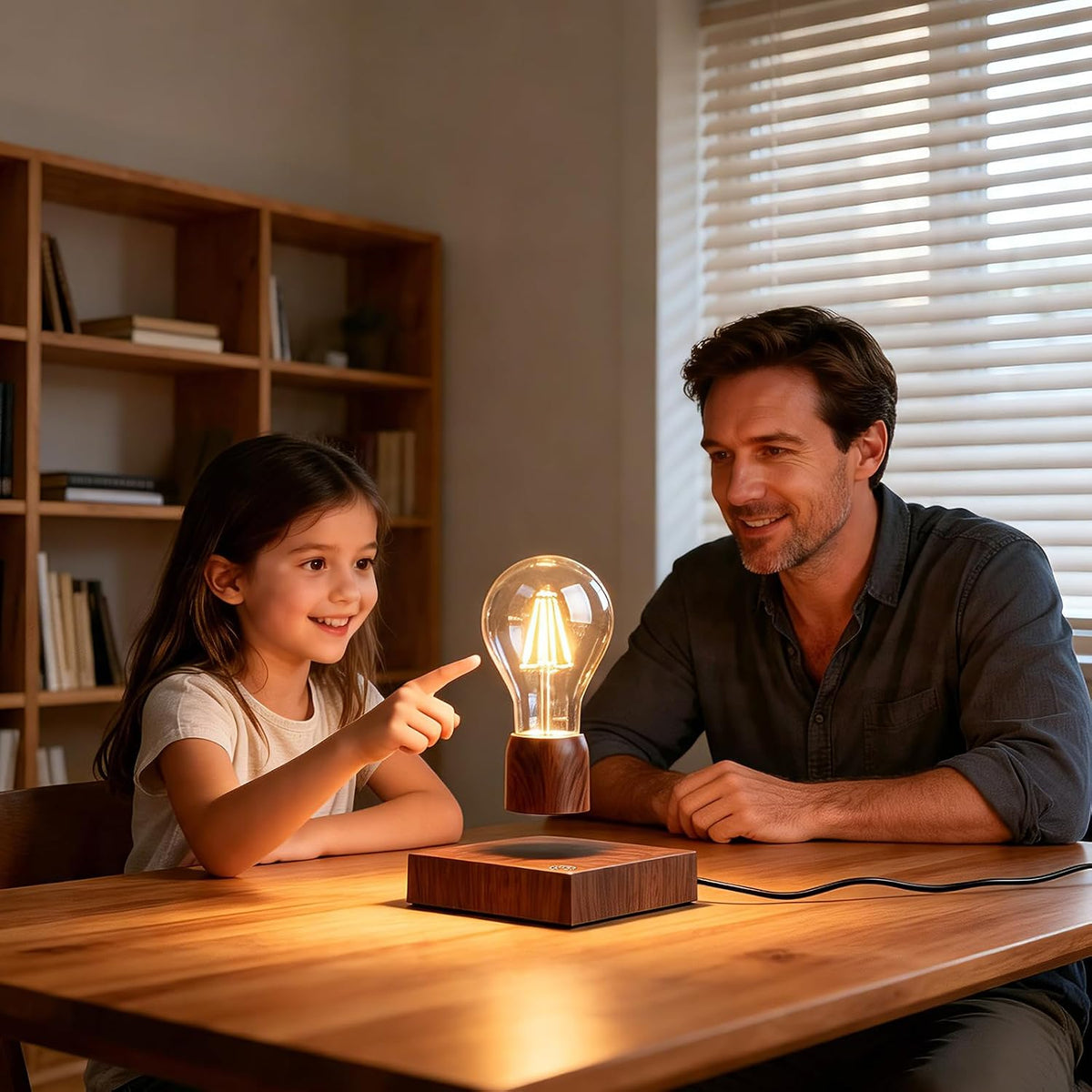 Magnetic Levitating Floating Wireless LED Light Bulb Desk Lamp for Unique Gifts, Room Decor, Night Light, Home Office Decor Desk Tech Toys