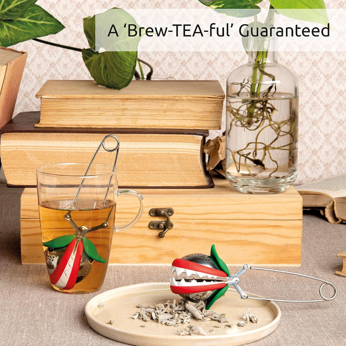 Tea Trap Infuser – Novelty Venus Fly Trap for Loose Leaf Tea, Bpa-Free Silicone & Stainless Steel, Dishwasher Safe, Fun Kitchen Gadget Gift