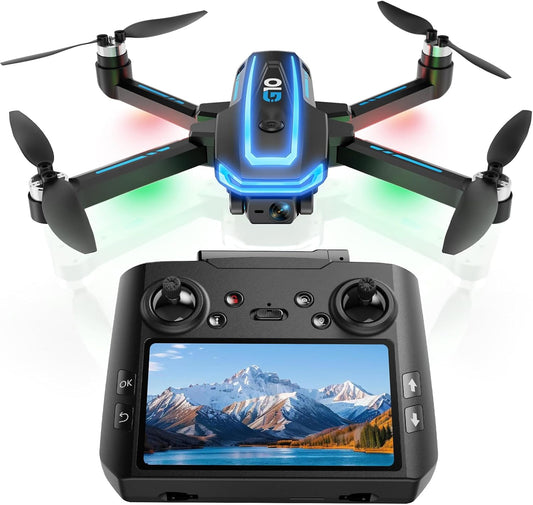 G10 GPS Drones with Els 4K HD Camera Professional for Adults,4.5 Inch Screen on Controller,Auto Return,45 Mins Flight Time,Brushless Motor,Follow Me Mode,5G Transmission,Christmas Toy Gifls,Under 249G