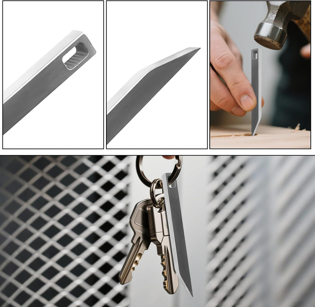 2 Pack EDC Stainless Steel Pry Bar for Every Day Carry Mini Portable Multitool, Bottle and Box Opener