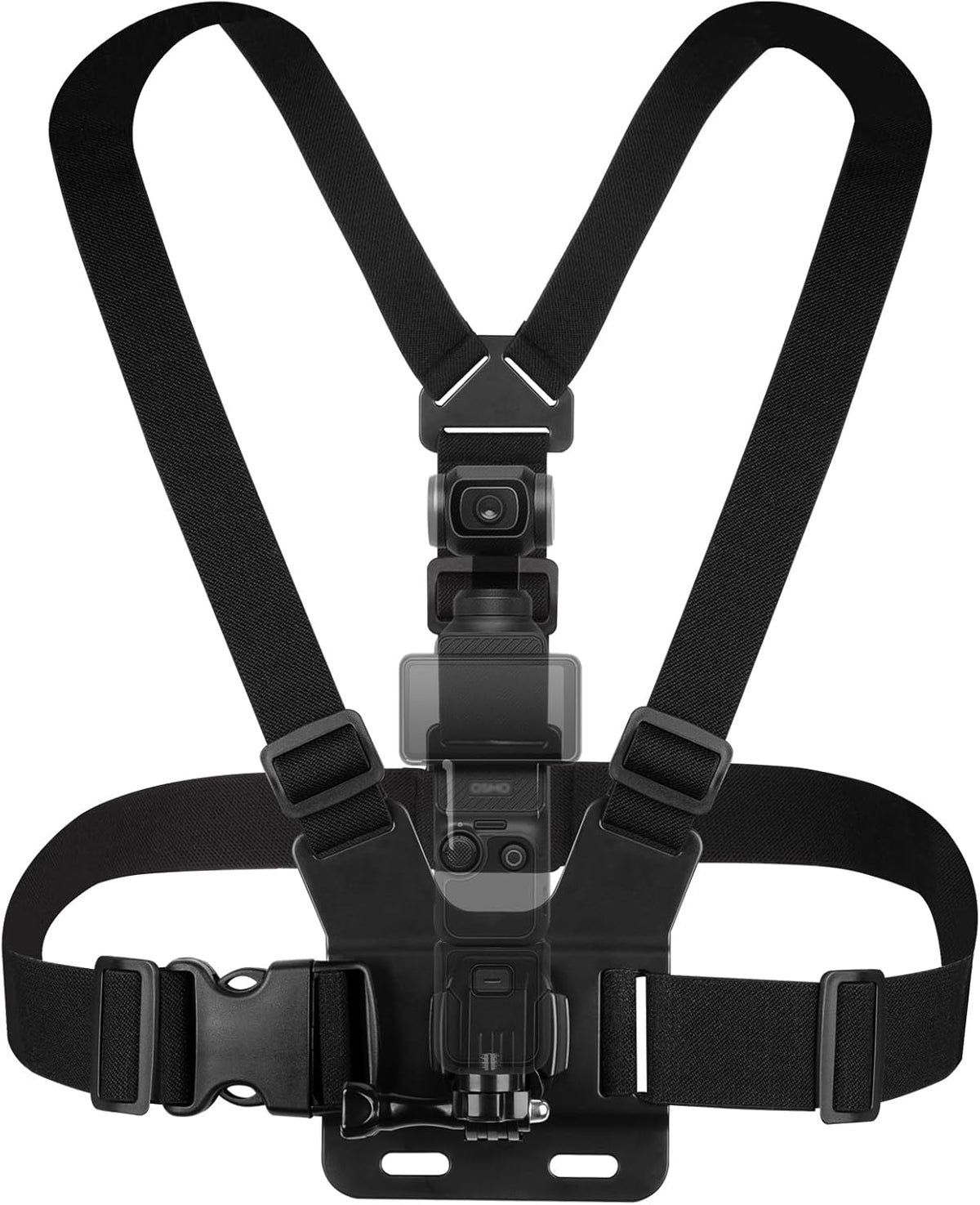 Chest Mount Strap, Adjustable Harness, Compatible with DJI Osmo Pocket 3, Action 6, 5 Pro, Osmo 360, Insta360 Acepro 2, X5, X4 Air, Hero 13, MAX 2 Action Camera Accessories (Black)