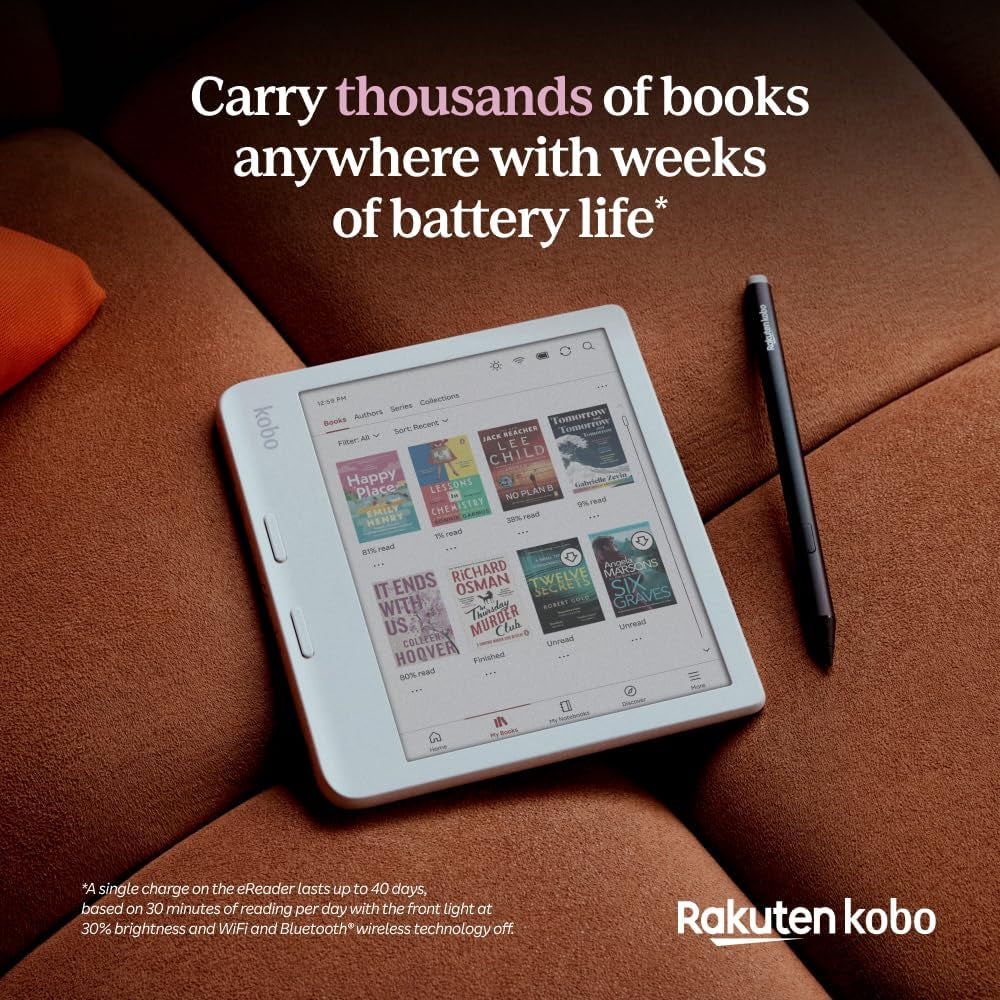 Libra Colour Ereader, 7” Colour E Ink, Waterproof, White