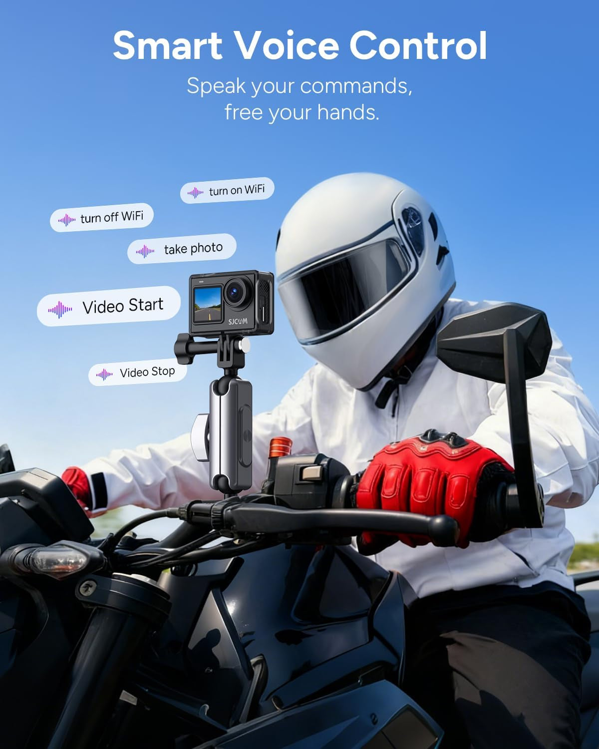SJ6 ULTRA 4K Action Camera,With 64GB Card,Sports Camera with Dual Screen,30M Waterproof Underwater Cameras for Snorkeling,Motorbike Helmet Camera with 6-Axis Stabilization,Live Streaming,Black