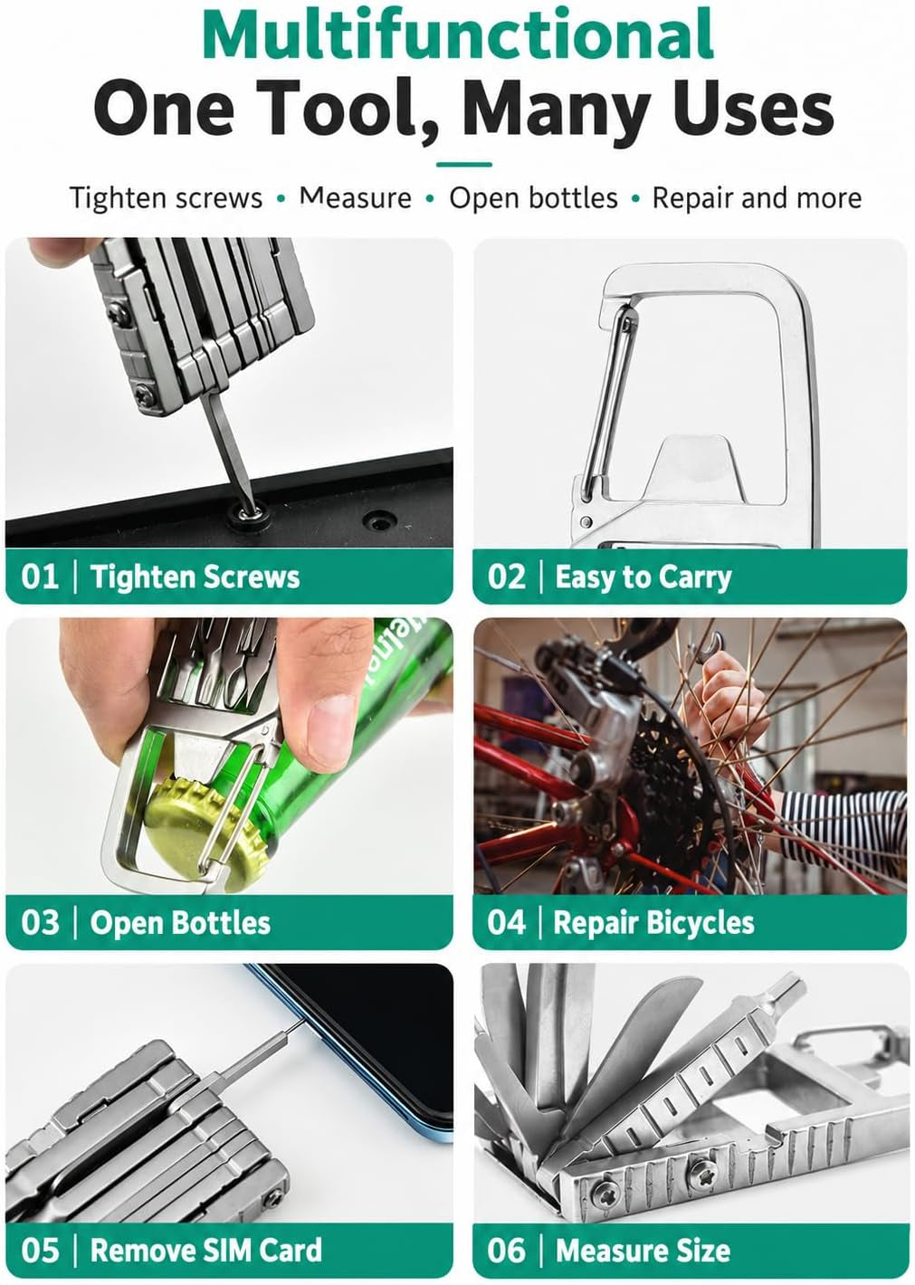 12-In-1 Stainless Steel Multitool Keychain