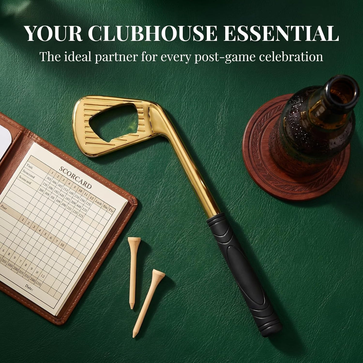 Golf Club Bottle Opener Sports Theme Gold Soda Bottle Opener Copper Beverages Open Tool Unique Beer Caps Open Supply for Golf Lover Favor Sport Theme Party Kitchen Gadget, Box Packaging