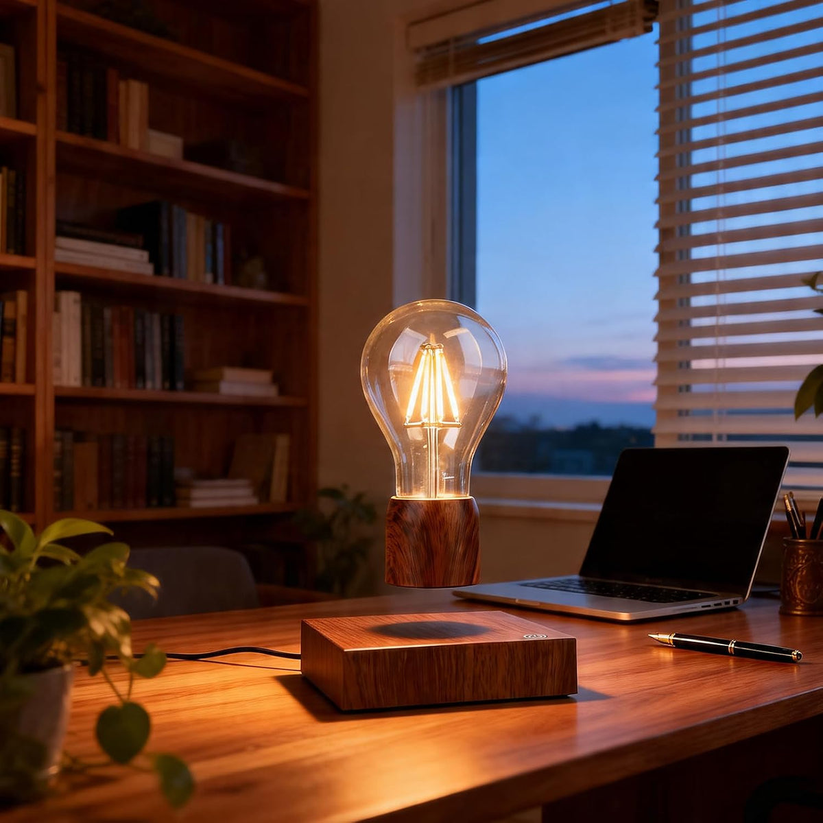 Magnetic Levitating Floating Wireless LED Light Bulb Desk Lamp for Unique Gifts, Room Decor, Night Light, Home Office Decor Desk Tech Toys