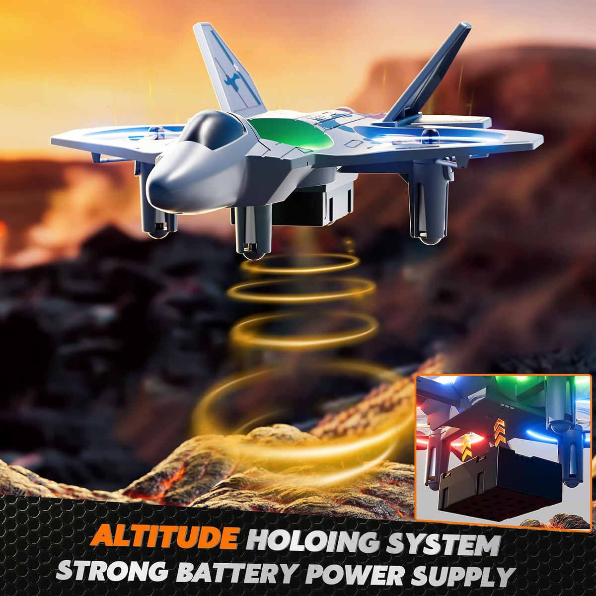 RC Plane Drone 2.4Ghz Stunt Outdoor Flying Toy for Kids Ages 8-12
