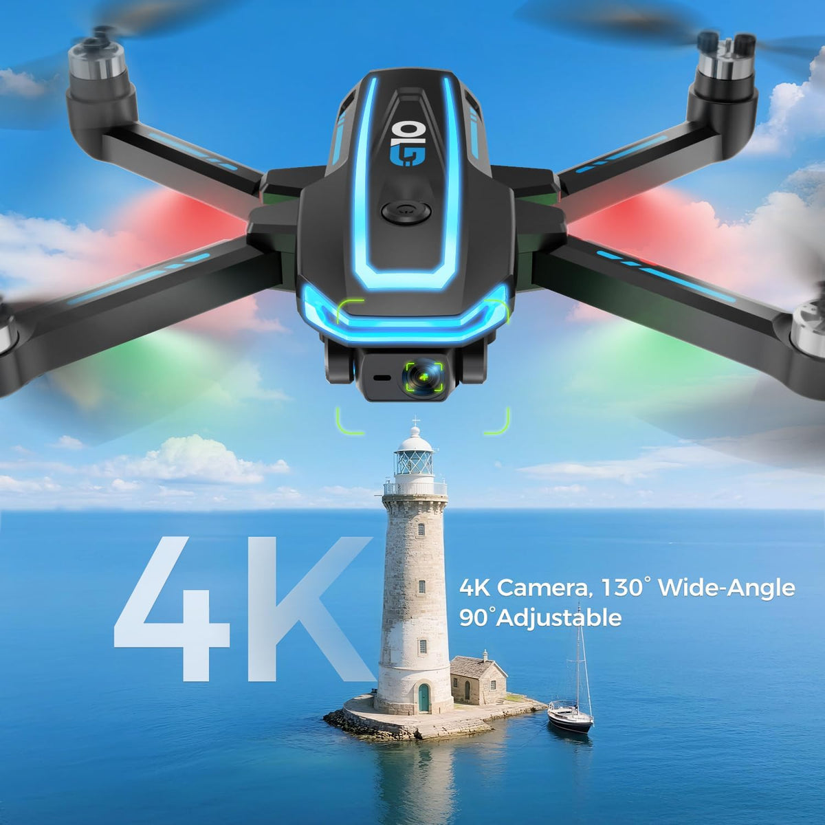 G10 GPS Drones with Els 4K HD Camera Professional for Adults,4.5 Inch Screen on Controller,Auto Return,45 Mins Flight Time,Brushless Motor,Follow Me Mode,5G Transmission,Christmas Toy Gifls,Under 249G