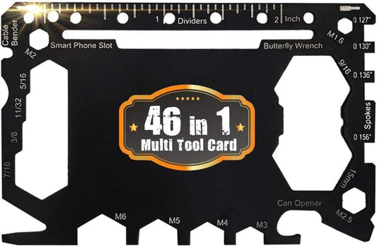 Stainless Steel 46-In-1 Card Size Gadget Wallet Multitool