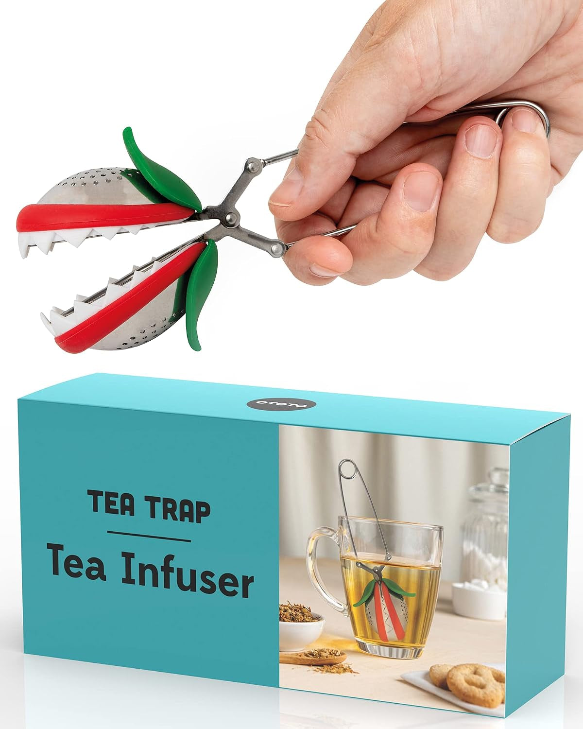 Tea Trap Infuser – Novelty Venus Fly Trap for Loose Leaf Tea, Bpa-Free Silicone & Stainless Steel, Dishwasher Safe, Fun Kitchen Gadget Gift