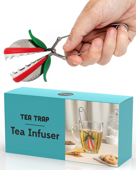 Tea Trap Infuser – Novelty Venus Fly Trap for Loose Leaf Tea, Bpa-Free Silicone & Stainless Steel, Dishwasher Safe, Fun Kitchen Gadget Gift