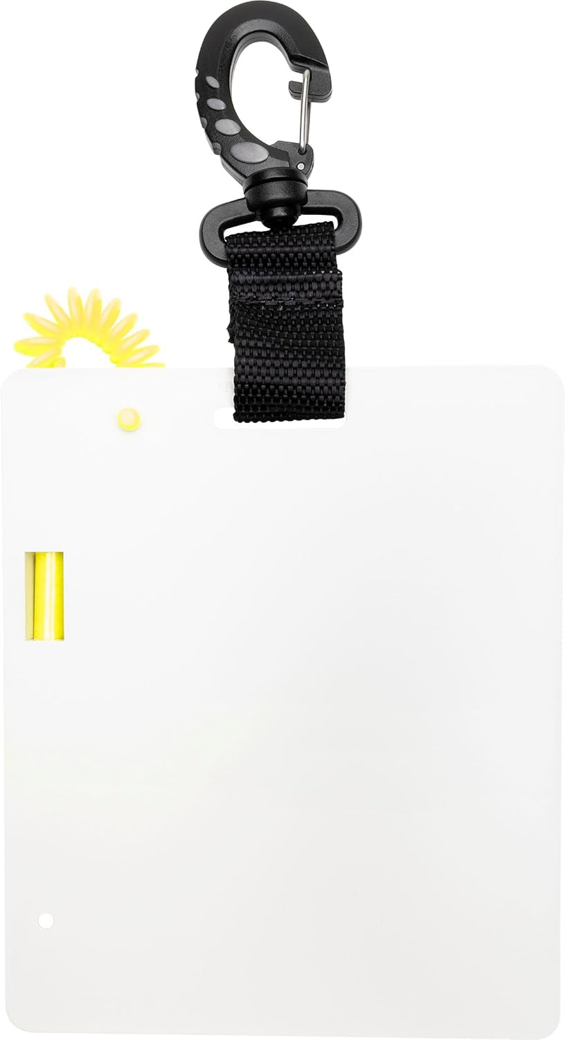 Cressi Writing Slate 150X127Mm S - Wristboard for Communicating in Scuba Diving, White/Black, 150 X127Mm, Unisex