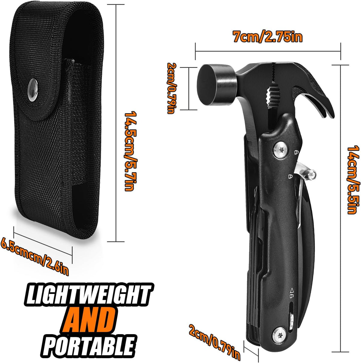 Gifts for Men Him Dad, 12 in 1 Multi Tool Camping Accessories
