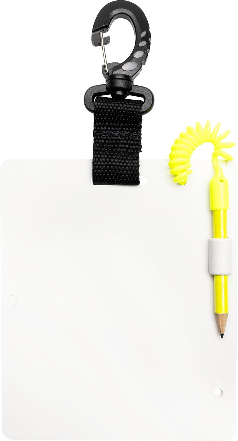 Cressi Writing Slate 150X127Mm S - Wristboard for Communicating in Scuba Diving, White/Black, 150 X127Mm, Unisex