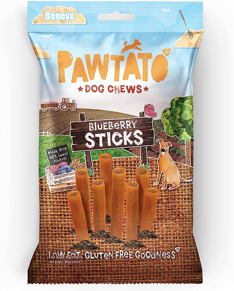 Benevo Pawtato Chews Blueberry 120g