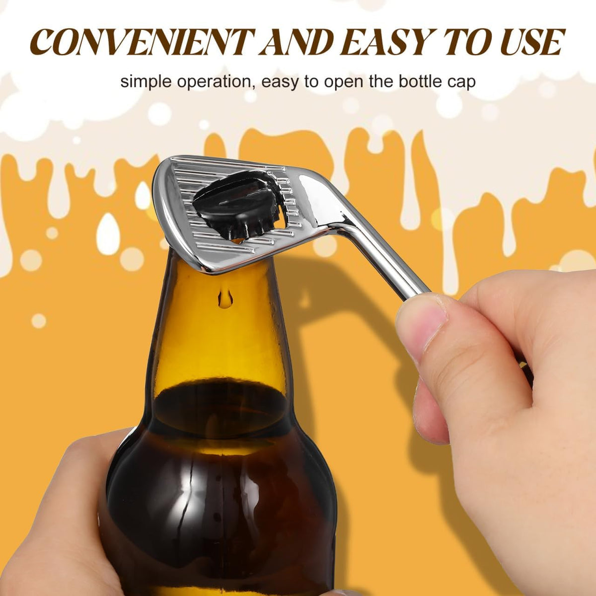 Golf Bottle Opener, Bottle Opener Alloy Novelty Golf Shaft Shape Beer Medal Party Beverages Open Tool for Favor Sport Theme Party Kitchen Gadget
