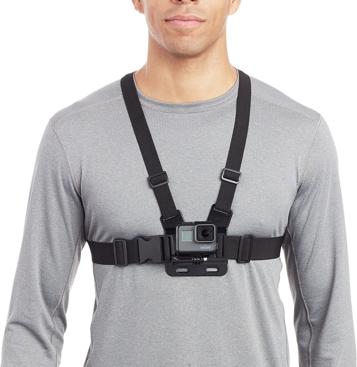 Adjustable Chest Mount Harness for Gopro and Action Cameras, Lightweight & Comfortable, Black