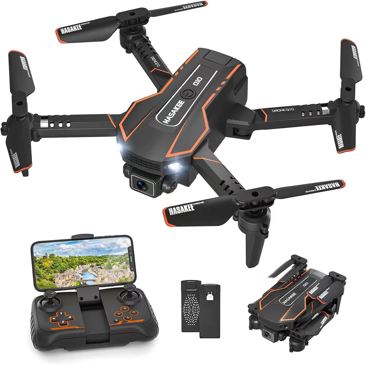 Q10 Mini Drone with Camera for Kids and Adults, 1080 HD FPV Foldable Quadcopter with Gravity Sensor Mode, Headless Mode, 3D Flips, Voice and Gesture Control, Kids Gift Toys for Boys Girls,Black