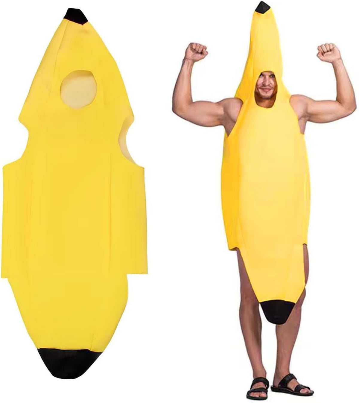 Banana Costume, Adult Halloween Costumes, One Size Fits Most, Lightweight and Comfortable Banana Costume Adult, Easy to Wear and Remove Funny Costume for Adults