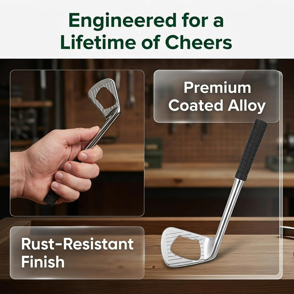 Golf Bottle Opener, Bottle Opener Alloy Novelty Golf Shaft Shape Beer Medal Party Beverages Open Tool for Favor Sport Theme Party Kitchen Gadget