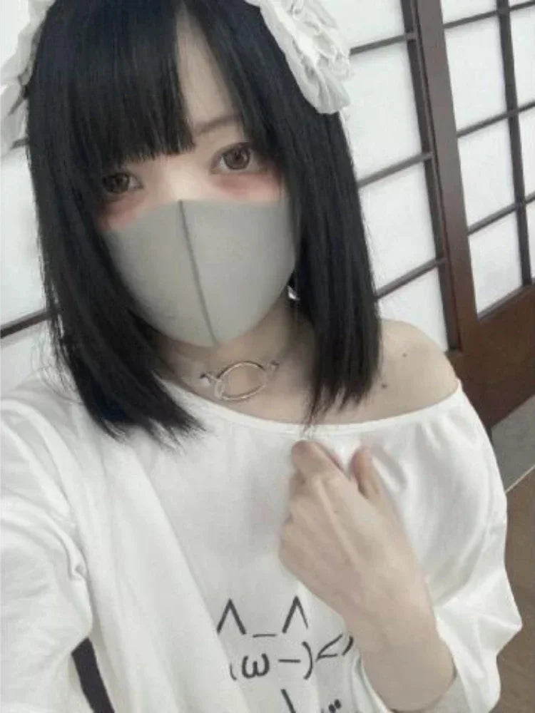 2025 Y2k Aesthetic Summer Loose T-shirt Women Casual O Neck Japanese Cartoon Tops Cute Short Sleeve Kawaii Sweet Harajuku Tees