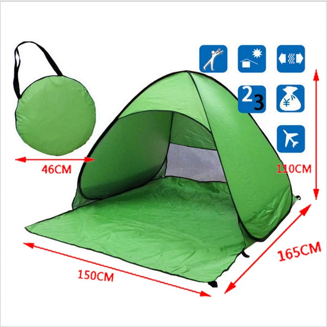 Hot Sale Quick Automatic Beach Tent Outdoor Beach Shade Sun Shelter Tent UPF50+ Portable Beach Canopy For Camping Fishing