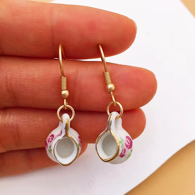 A Cup of Nostalgia for Your Ears – Vintage Handmade Ceramic Teacup Earrings That Steep Style