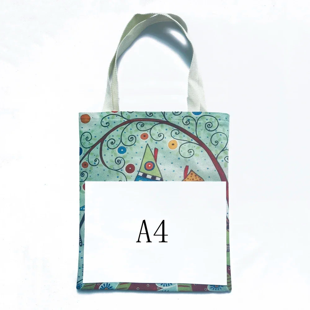 Yayoi Kusama Art Shopping Bags for Women Both Sided Japanese Abstract Casual Shopper Bag Lady Canvas Tote Travel Handbags
