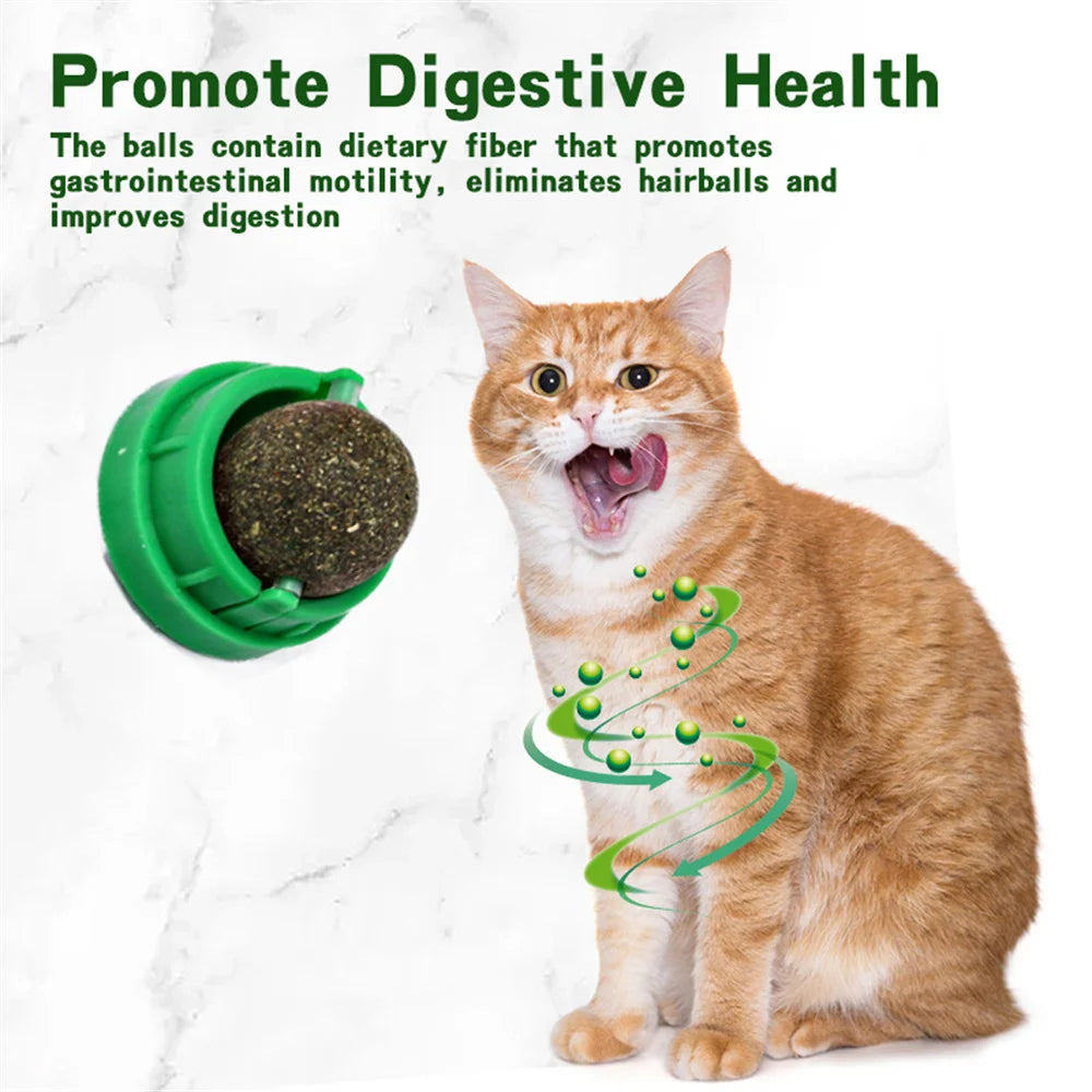 Natural Catnip Balls Lickable Cat Grass Snack Kitten Scratchers Toy Treats Chewing Fresh Breath For Small Medium Pet Cat