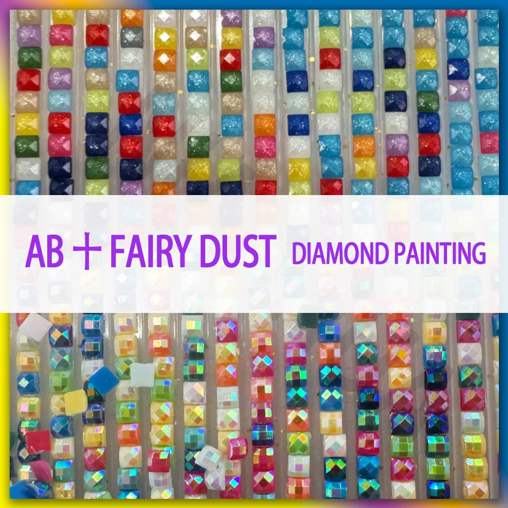 AB Fairy Dust Diamond Painting Cats Cherry Blossom Wall Art Animals Japan Style Abstract Art Lovely Cats Pictures Kid Room Decor