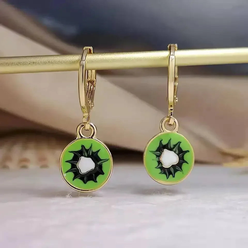 Papaya Enamel Fruit Pendant Dangle Earrings Summer Collection  INS Personality Creative Fruit Charm Earrings Jewelry Gift 2025