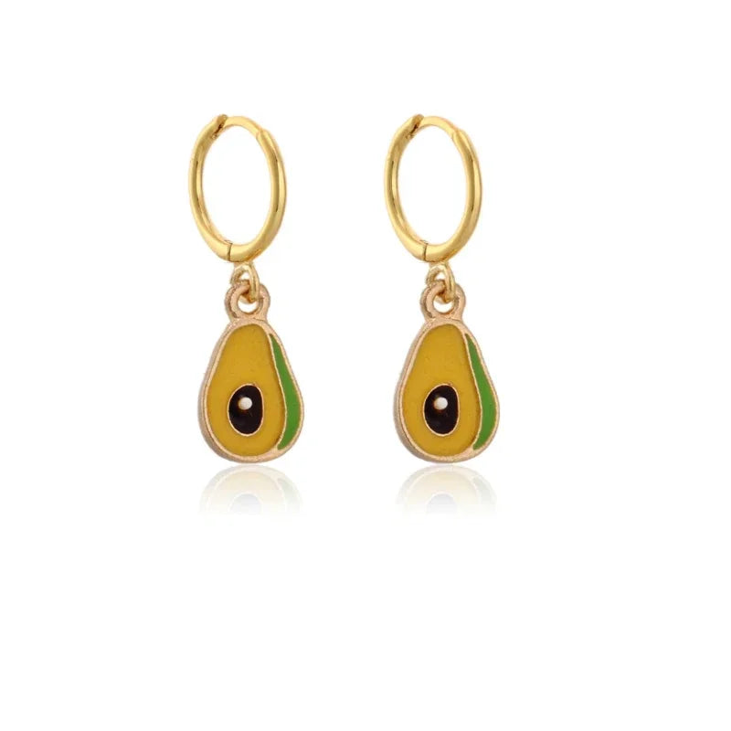 Papaya Enamel Fruit Pendant Dangle Earrings Summer Collection  INS Personality Creative Fruit Charm Earrings Jewelry Gift 2025