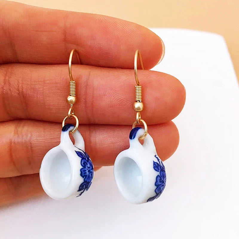 A Cup of Nostalgia for Your Ears – Vintage Handmade Ceramic Teacup Earrings That Steep Style