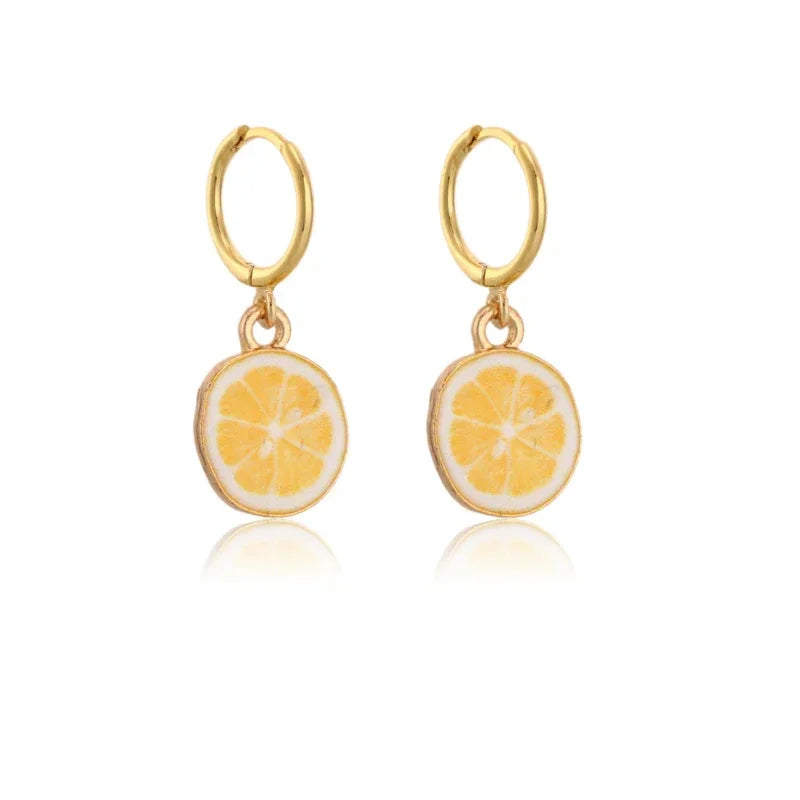 Papaya Enamel Fruit Pendant Dangle Earrings Summer Collection  INS Personality Creative Fruit Charm Earrings Jewelry Gift 2025