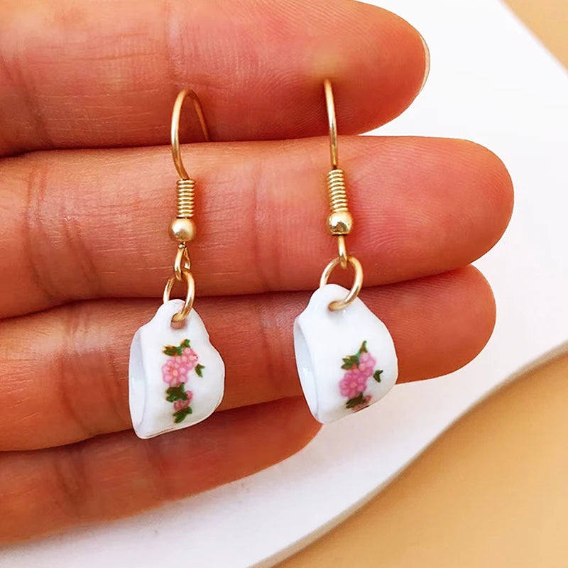A Cup of Nostalgia for Your Ears – Vintage Handmade Ceramic Teacup Earrings That Steep Style